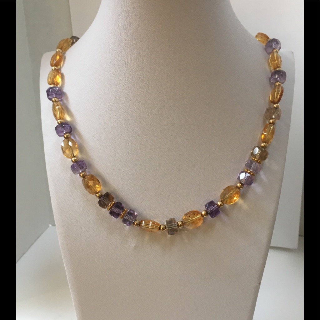 Amethyst, Citrine & Gold Filled Beads.